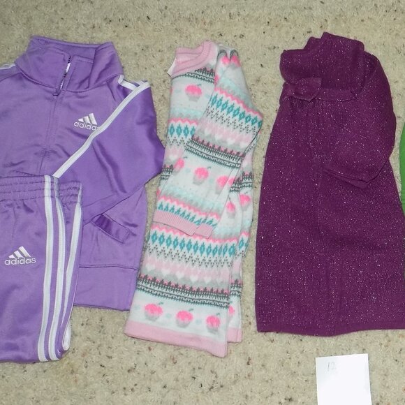 GYMBOREE Polar Princess Purple Sparkle Sweater Dress 12-18M Bow Like new - Picture 3 of 5
